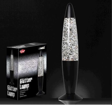 GLITTER LAMP - SILVER / BLACK - SENsory Toys4U